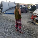 Patricia Sierra en el campo de refugiados de Petra, Monte Olimpo (Grecia).
