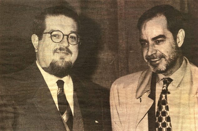 En 1996, con el también poeta y periodista, Santiago Castelo.