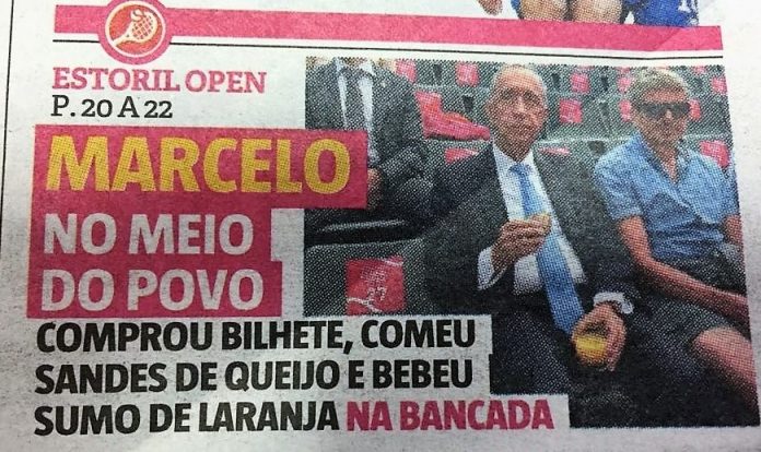 El presidente de Portugal en primera página. Detalle de la portada de Sport.