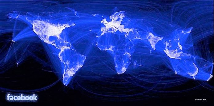 Mapamundi de las relaciones en facebook. PROPRONews es leido y compartido en todo el mundo. FACEBOOK