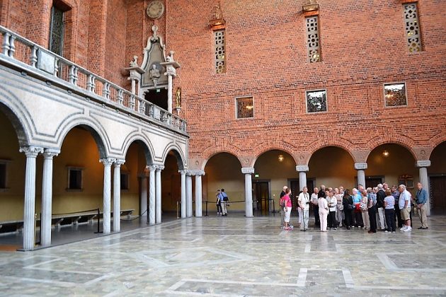 Salón Azul, donde se celebra el banquete del Premio Nobel de Literatuira. J.M. PAGADOR