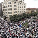 La manifestación de protesta contra la asimilación vasca fue masiva. RTVE