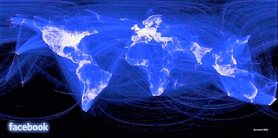 Mapamundi de las relaciones en Facebook. PROPRONews es leído y compartido en todo el mundo. FACEBOOK