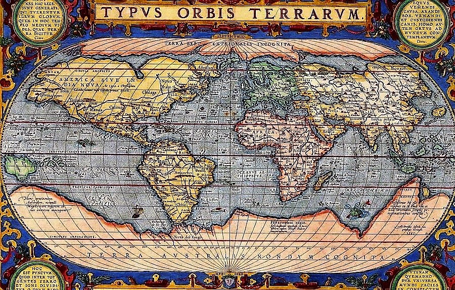 Mapa muy detallado del siglo XVI, que incluye la Antártida, que no fue descubierta hasta el XIX.