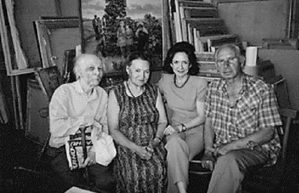 En Rusia, hace décadas, con los artistas Borodin, Chernikova y Strigin.