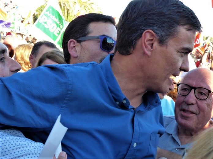 Pedro Sánchez en un mitín con sus partidarios, poco antes de recuperar la Secretaría General del PSOE. JM PAGADOR
