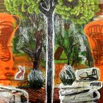 fantasía occidental, la ruina de Adán. (pintura neoiberista). 200×150 cm