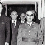 Perón, de visita en España, con Franco.