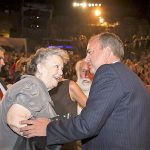 Monago con la actriz María Galiana en una gala Ceres. Jolgorio y propaganda personal a costa de los extremeños. JUNTAEX