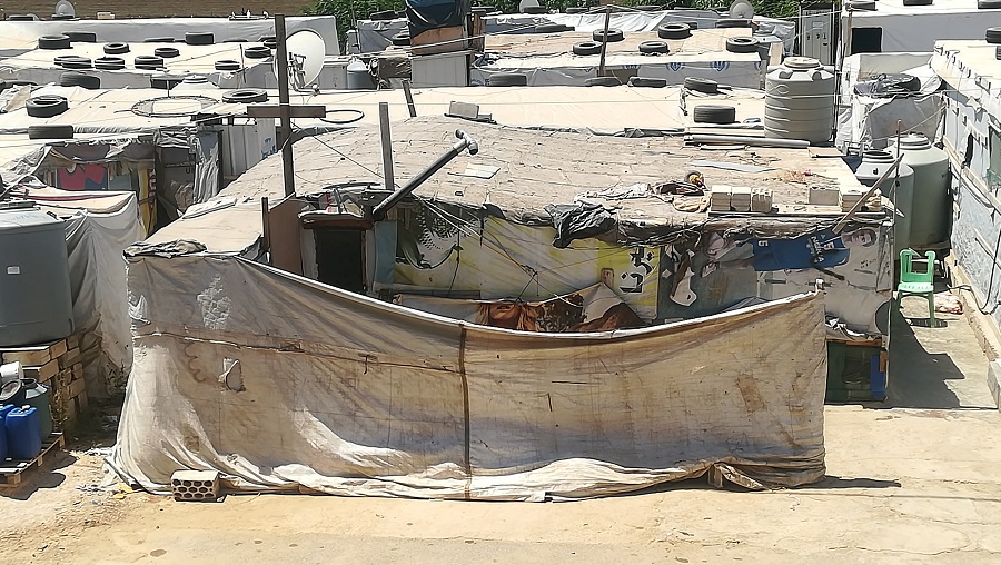 Campo de refugiados en el Líbano.