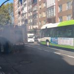 Contenedores quemados y retenciones de tráfico en Portugalete. PAGADOR-PROPRONews