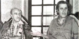 José Monleón y Francisco Nieva, invitados por el primer Festival de 1983 a participar en las actividades paralelas.