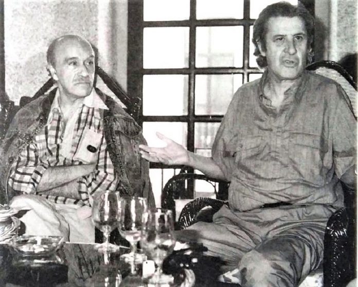 José Monleón y Francisco Nieva, invitados por el primer Festival de 1983 a participar en las actividades paralelas.