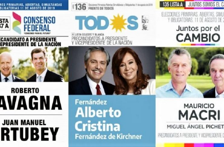 Carteles de las diferentes candidaturas de la reciente campaña electoral argentina que ganó el tandem Fernández-Fernández.