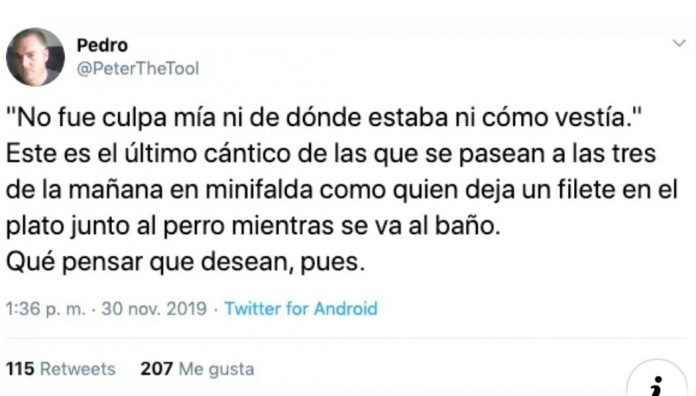El antológico tuit de Pedro el Herramienta.