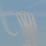 Actuación del «solo» en una exhibición de la Patrulla Águila. J.M. PAGADOR