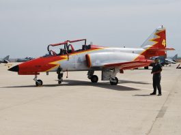 C-101, el ya obsoleto avión de la Patrulla Águila, dos de los cuales se han estrellado recientemente. J.M. PAGADOR