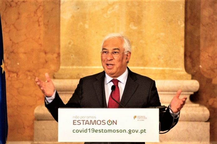 Antonio Costa, primer ministro de Portugal, anunciando ayer el final del estado de emergencia. GOBIERNO DE PORTUGAL