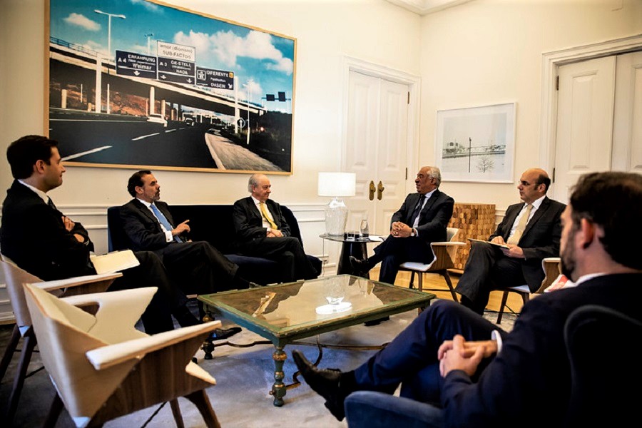 Una de las reuniones del primer ministro portugués con el jefe de la oposición para aliviar la crisis del coronavirus. SPD