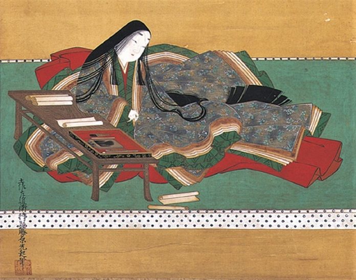 Murasaki Shikibu, seguramente la primera novelista de la historia.