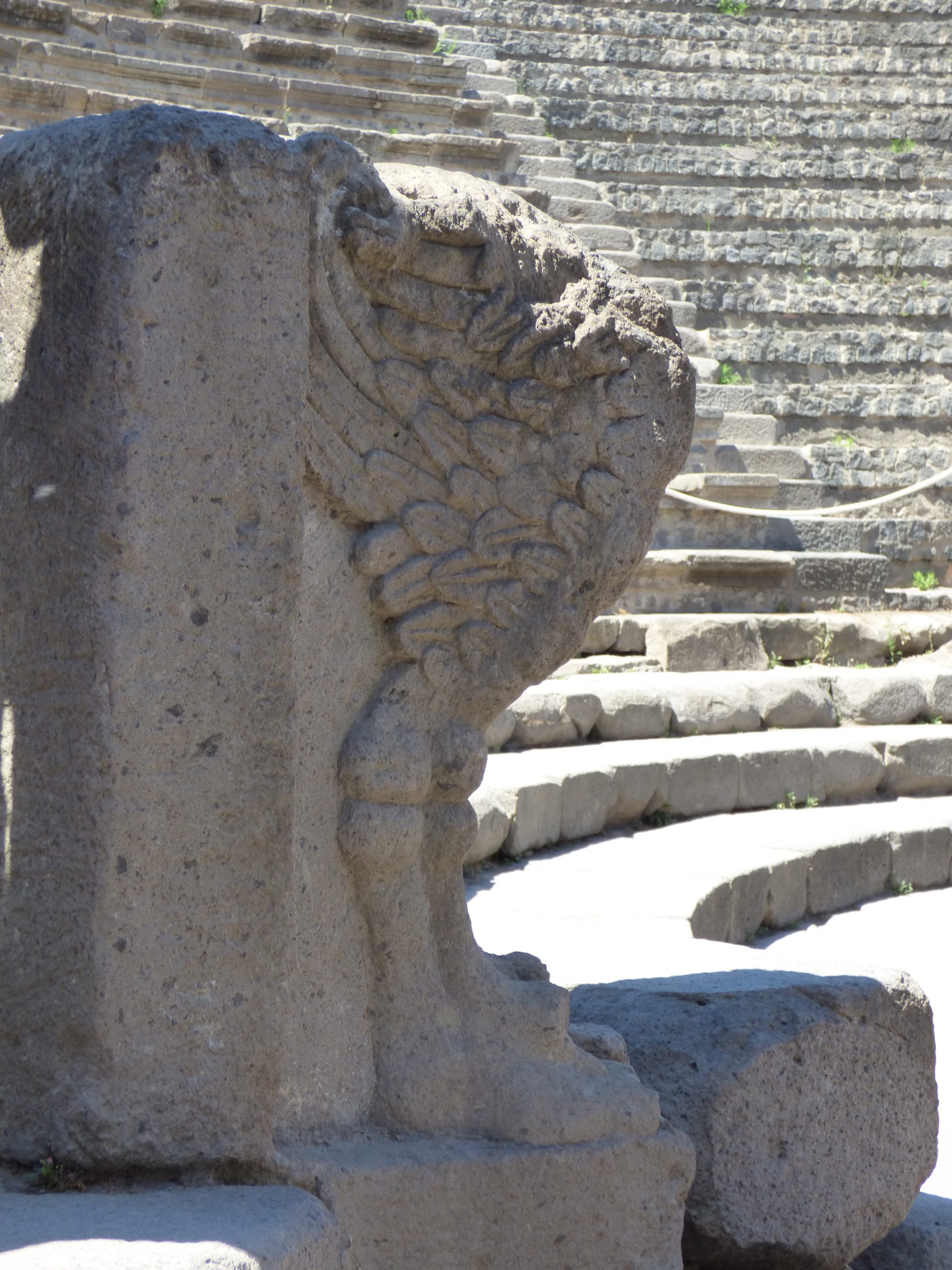 Un detalle del teatro de Pompeya. J.M. PAGADOR