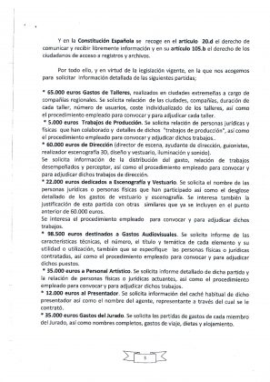 Primera petición de datos a la Junta de Extremadura en 2012 a través de mi abogado. 20.09.2012