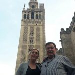 Con una compañera, en Sevilla.