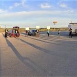 Una parada ayer al atardecer, camino de Mérida. ALEJO HERNÁNDEZ