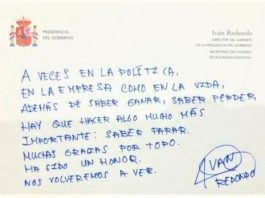 El falaz mensaje de despedida de Iván Redondo. GABINETE DE PRESIDENCIA