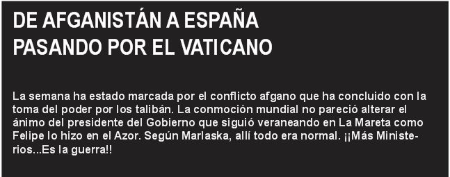 De Afganistán a España pasando por el Vaticano