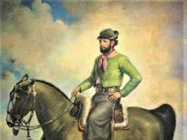 El Viejo Pancho representado como gaucho por el pintor Armando Suárez Couto.
