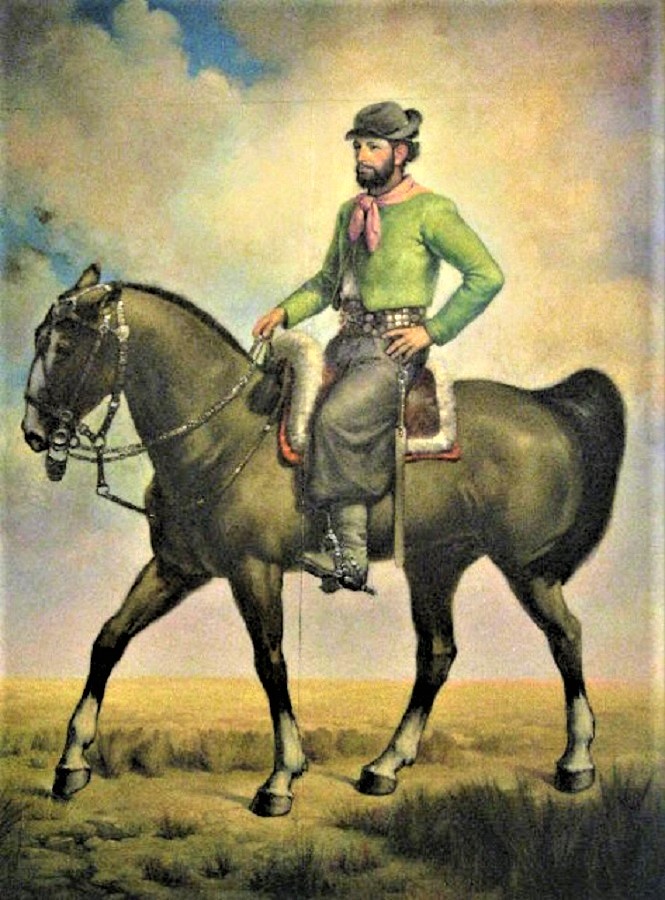 El Viejo Pancho representado como gaucho por el pintor Armando Suárez Couto.
