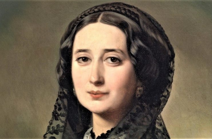 Carolina Coronado. Fragmento del retrato de Federico de Madrazo.