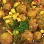 Albóndigas de choco con alcachofas salteadas con jamón