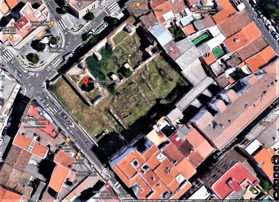 Vista aérea de Google Maps del convento a fecha actual