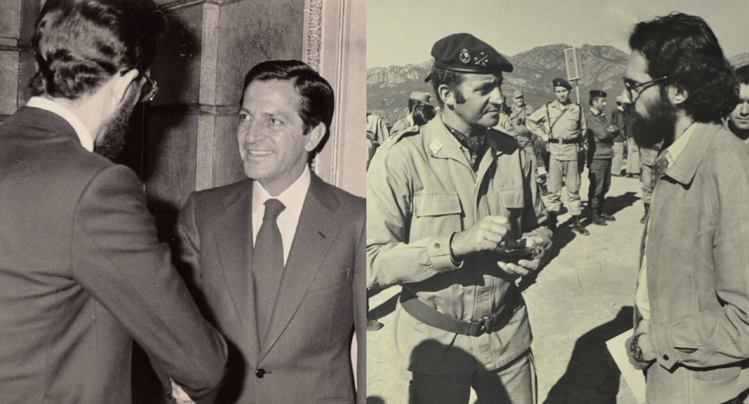 El periodista con Suárez y con el rey en los inicios de la democracia, de la que es firme defensor. ARCHIVO JMP