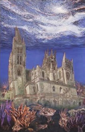 3. La catedral sumergida. Óleo-tablero fenólico. 150x100 cm.