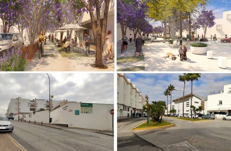 Recreación virtual de la zona con el proyecto y, debajo, el lamentable estado actual de la misma.