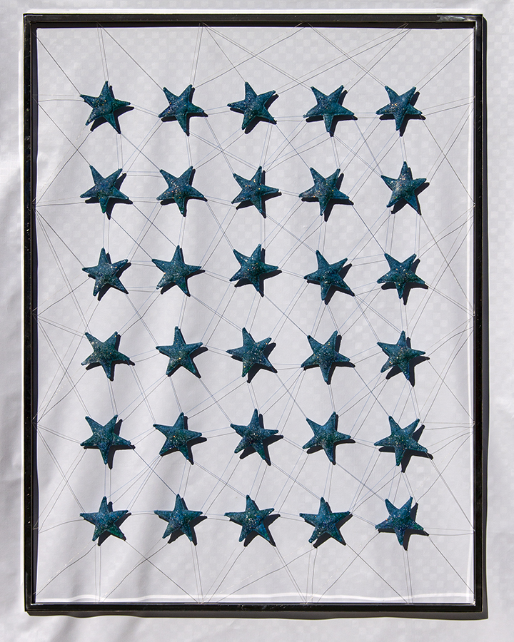 Constelación Cartesiana XI blue nácar - 138 x 106 cm – TM s algodón