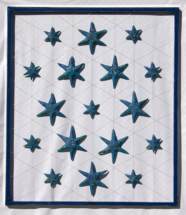 Constelación Cartesiana XIV 6P blue nácar - 119 x 104 cm – TM salgodón