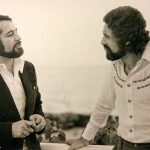 Luis Molina, director de la Federación de Festivales de Teatro de América, y Villafaina en Puerto Rico, en los años 70.