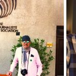 El reportero en la Asociación de Periodistas de Emiratos y en la actualidad. ARCHIVO J.M. PAGADOR y JUAN TORRE